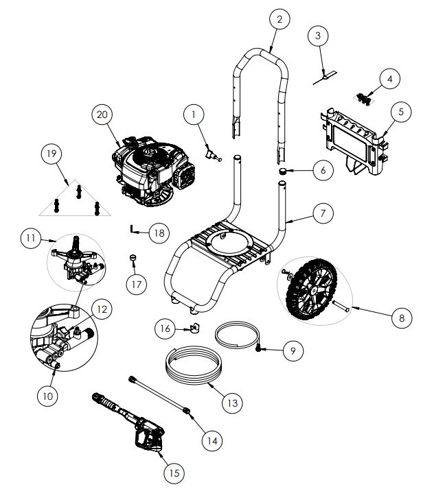 Craftsman Pressure Washer CMXGWFN061119 Parts